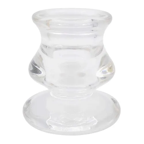 Clear Glass Candlestick Holder 2