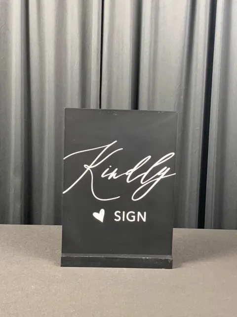 Black Wood Guestbook Sign