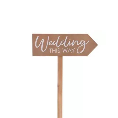 Wood Wedding Directional Sign