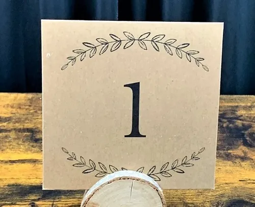 Rustic Table Number Card