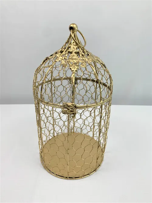 Large Gold Metal Bird Cage