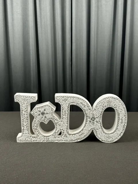 White Embellished I Do Sign