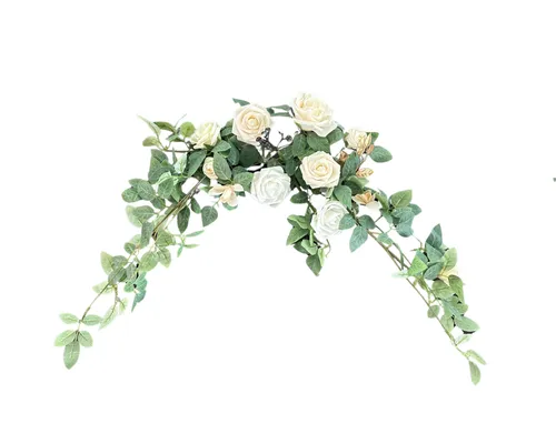 White & Ivory Rose Swag
