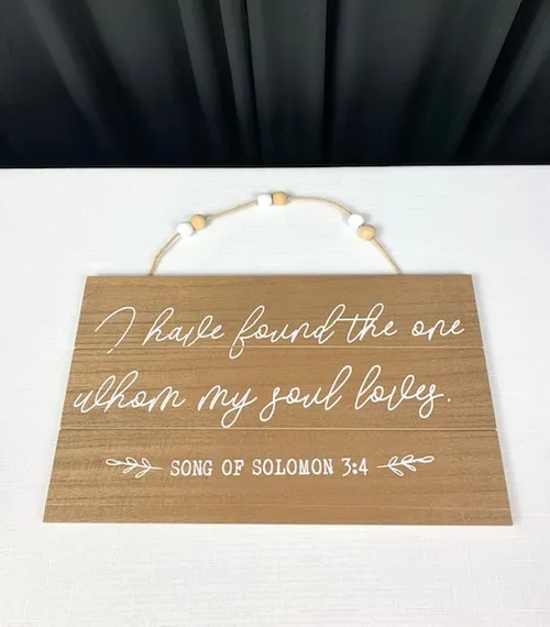 Wood Solomon 3:4 Hanging Sign 1