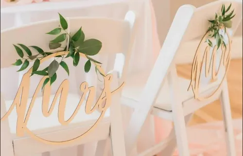 Wood Hanging Mr. & Mrs. Signs