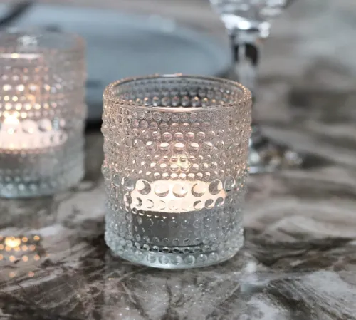 Clear Hobnail Glass Votive