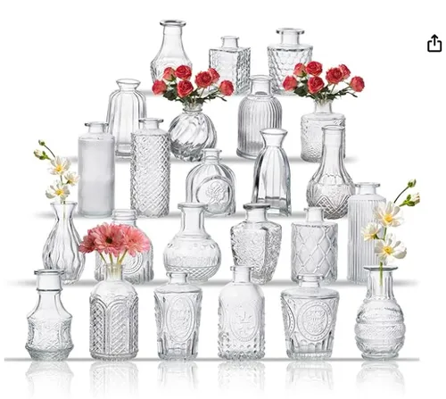 Glass Bud Vases - Set of 24