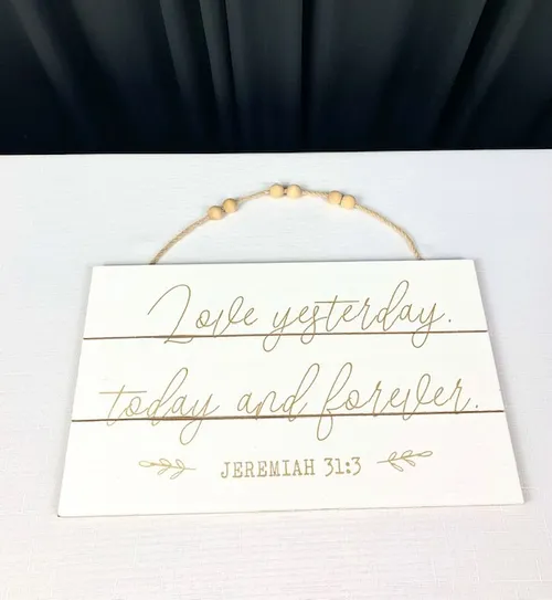 Wood Jeremiah 31:3 Hanging Sign 