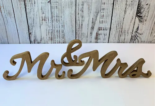 Wood Mr. & Mrs. Sign