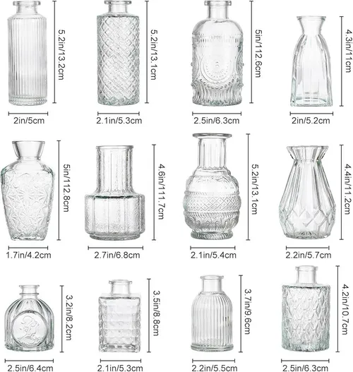 Small Textured Clear Bud Vase