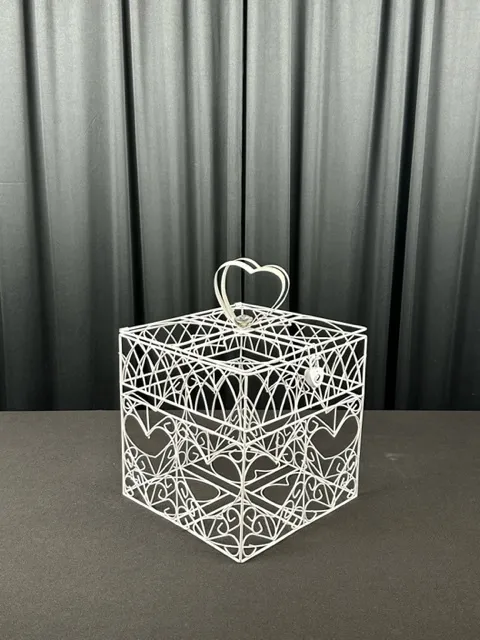 White Metal Card Box