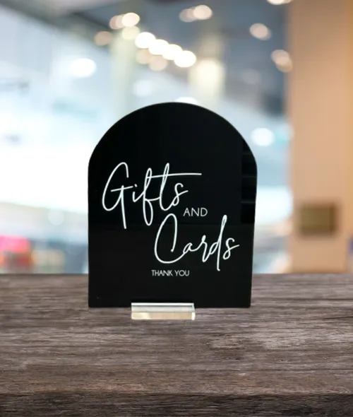Black Acrylic Cards & Gifts Sign