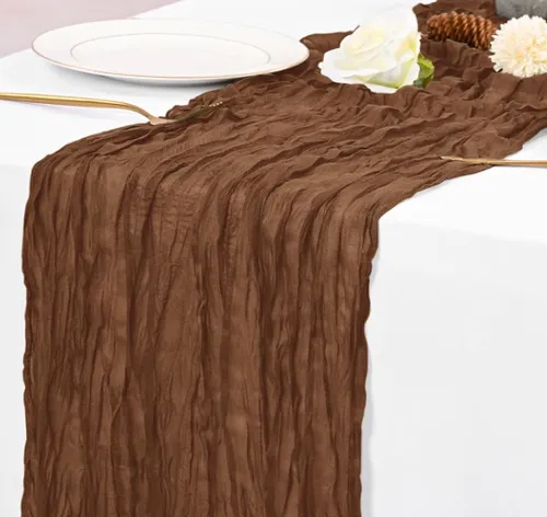Brown Cheesecloth Table Runner