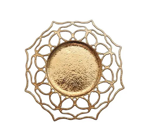 Gold Flower Acrylic Charger Plate