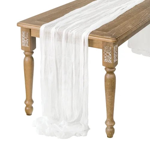 White Cheesecloth Table Runner