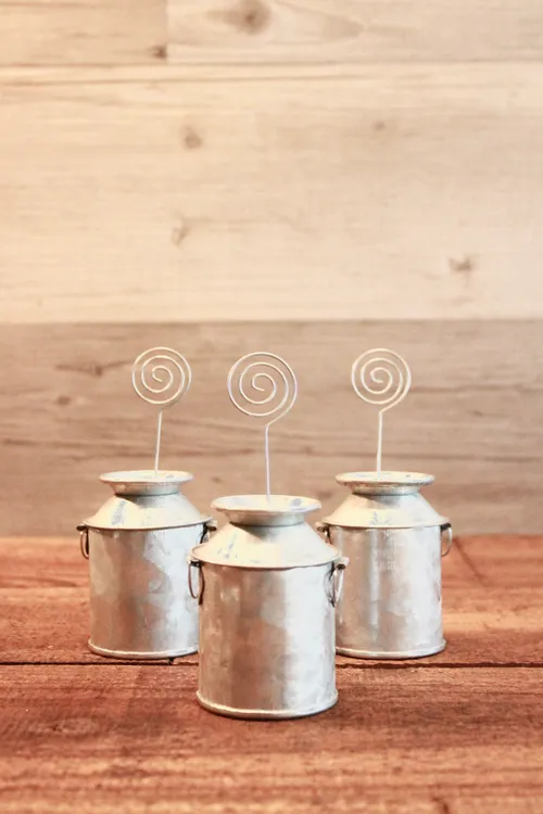 Galvanized Steel Tin Can Table Number Holder