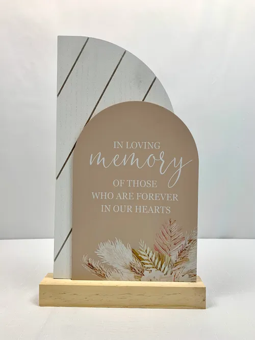 Wood Arched Memorial Sign