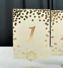 Gold Foil Confetti Table Number