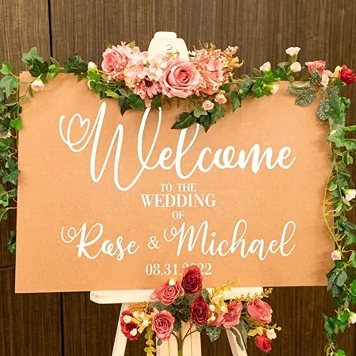 Customizable Oak Wood Welcome Sign w/ Easel