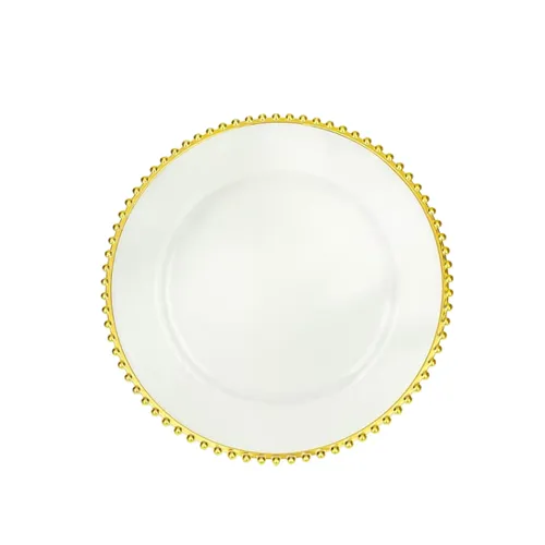 Gold Beaded Rim Charger Plate