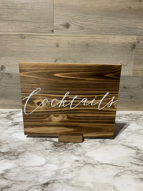 Wood Cocktails Sign