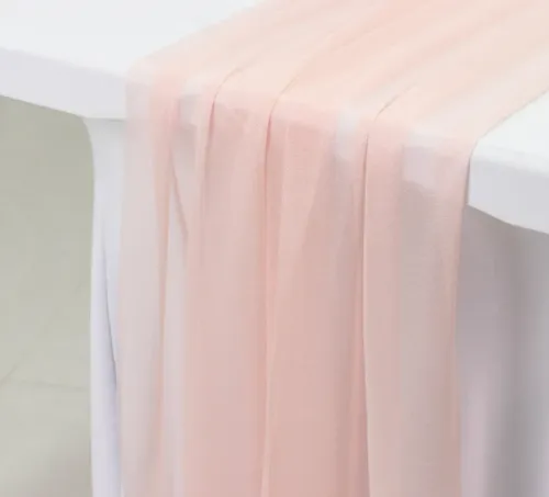 Blush Pink Chiffon Table Runner