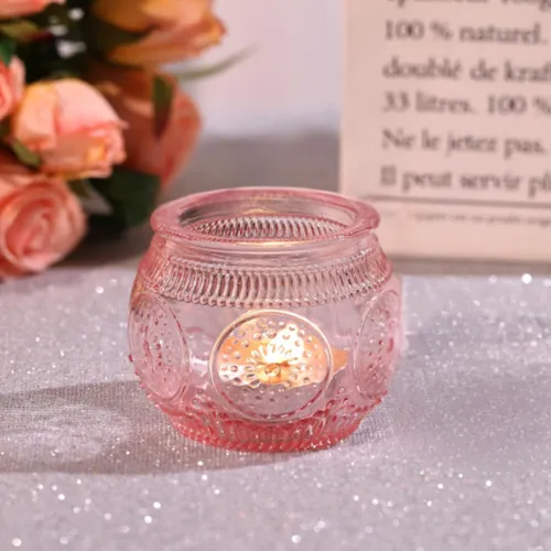 Pink Floral Votive