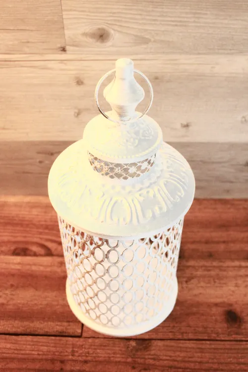 Small White Metal Lantern