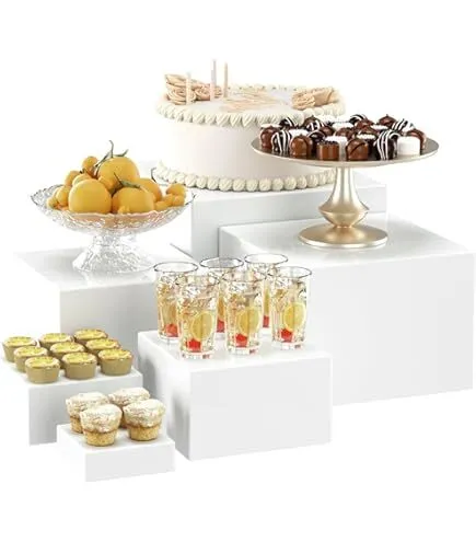 Set of White Acrylic Buffet Risers