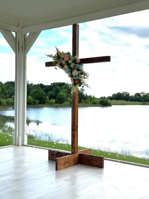 8' Dark Wood Wedding Cross 
