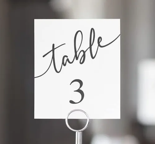 Black & White Table Number Card (1-40)