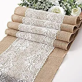 Burlap w/ Lace Table Runner