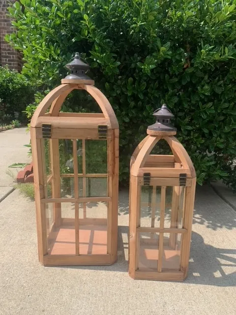 Set of Rustic Wood Lanterns