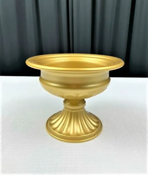 Gold Metal Compote Vase