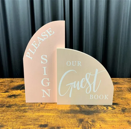 Wood Arched Guestbook Sign