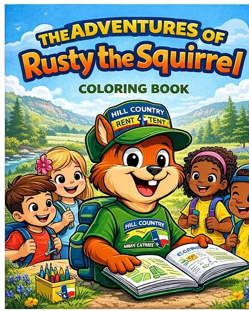 “Rusty the Squirrel” Visit Pack (coloring book and crayons)