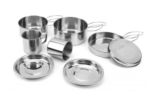 8pcs Backpacking Camping Cookware, Picnic Camping Cook Kit with Pot and Pan Set