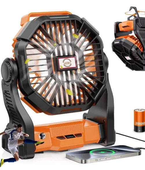 Camping Fan with LED Lantern