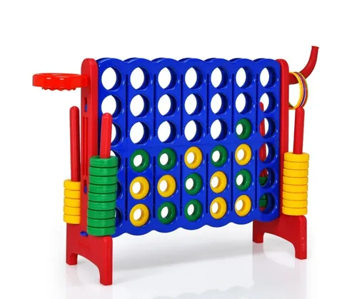 4-in-A Row Giant Game Set w/Basketball Hoop for Family 