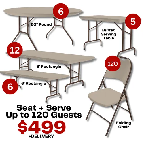 120 Guest Table and Chair Rental Trailer