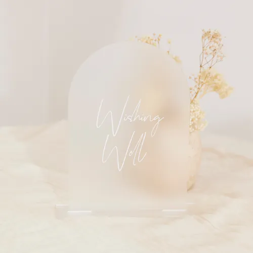 Wishing Well Sign - Clear Frost Arch