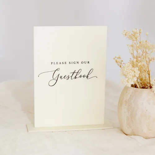 Guestbook Sign - Ivory Rectangle