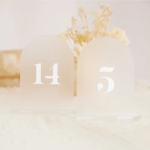 Table Numbers - Clear Frost Arch