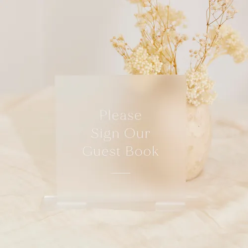 Guestbook Sign - Clear Frost Square
