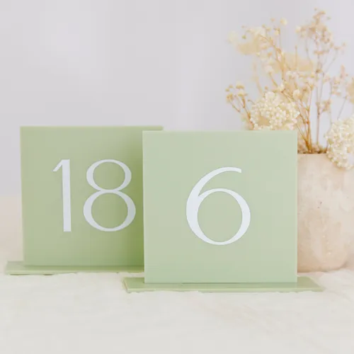 Table numbers - Square Pistachio