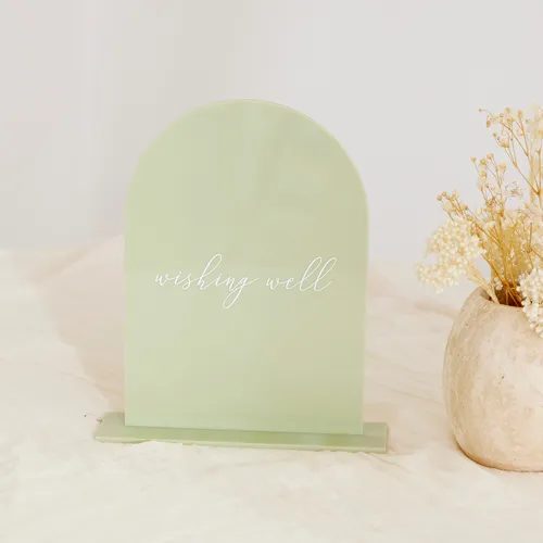 Wishing Well Sign - Pistachio Arch