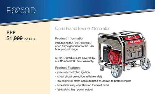 Open Frame Inverter Generator - RATO 5.5kW - For Sale