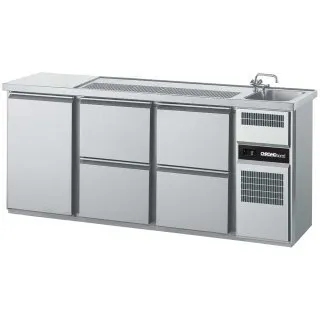 Kühltresen, Edelstahl, 2 Meter