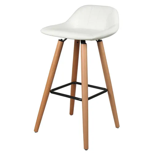 Wooden Leg Barstool white