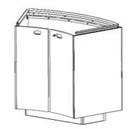 Tablox Cabinet Curved 46'' Brushed Stainless steel black top (37805-RENT)